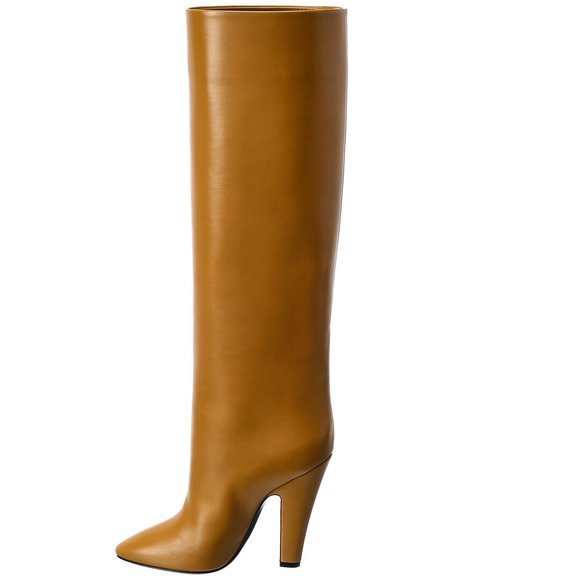 Saint Laurent 68 Tube Leather Knee-High Boot - Picture 2 of 6